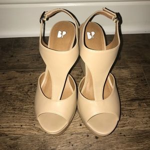 euc size 5 BP nude wedge from Nordstroms.